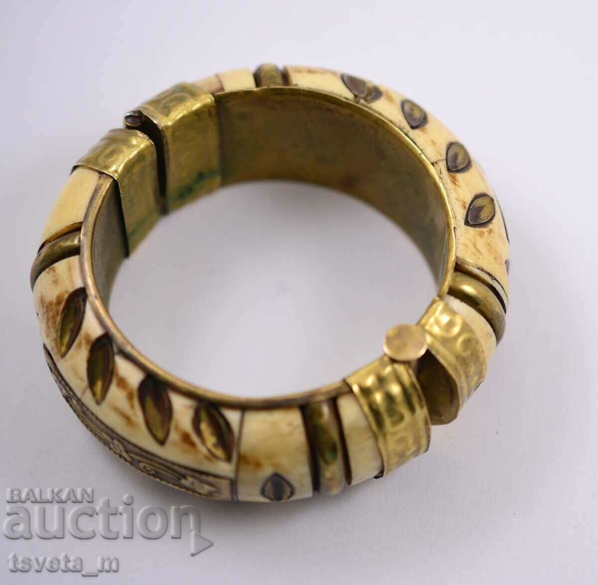 Bronze and bone bracelet