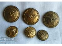 6 buc. butoane BDZ Căile Ferate Bulgare de Stat, uniformă