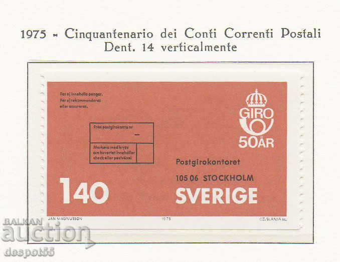 1975. Sweden. 50 years postal bank accounts.