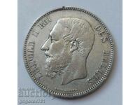 5 франка сребро Белгия 1867  сребърна монета #155