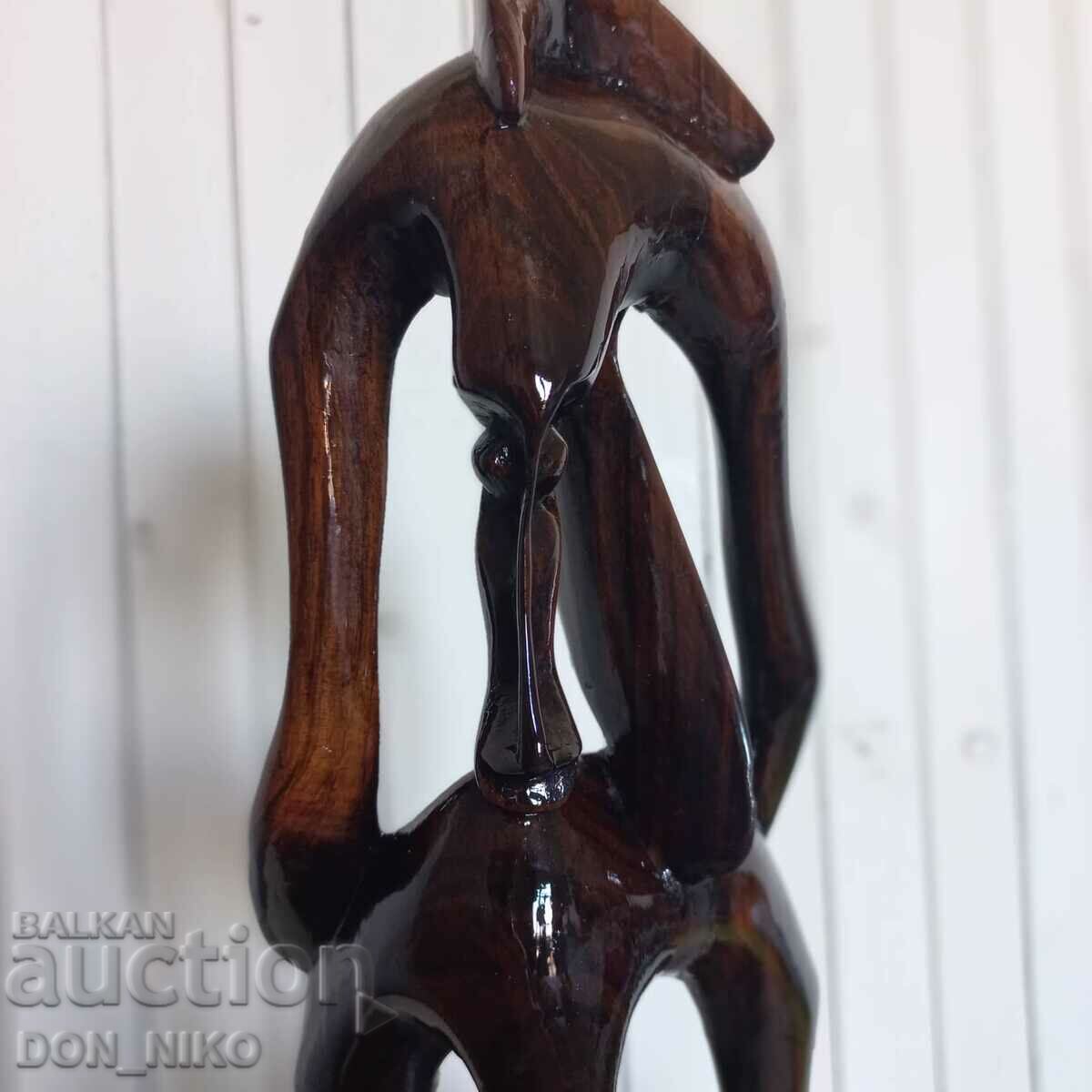 Mahogany Figurine on Wooden Base - 5 Mahogany Figurine on Wooden Base - 5