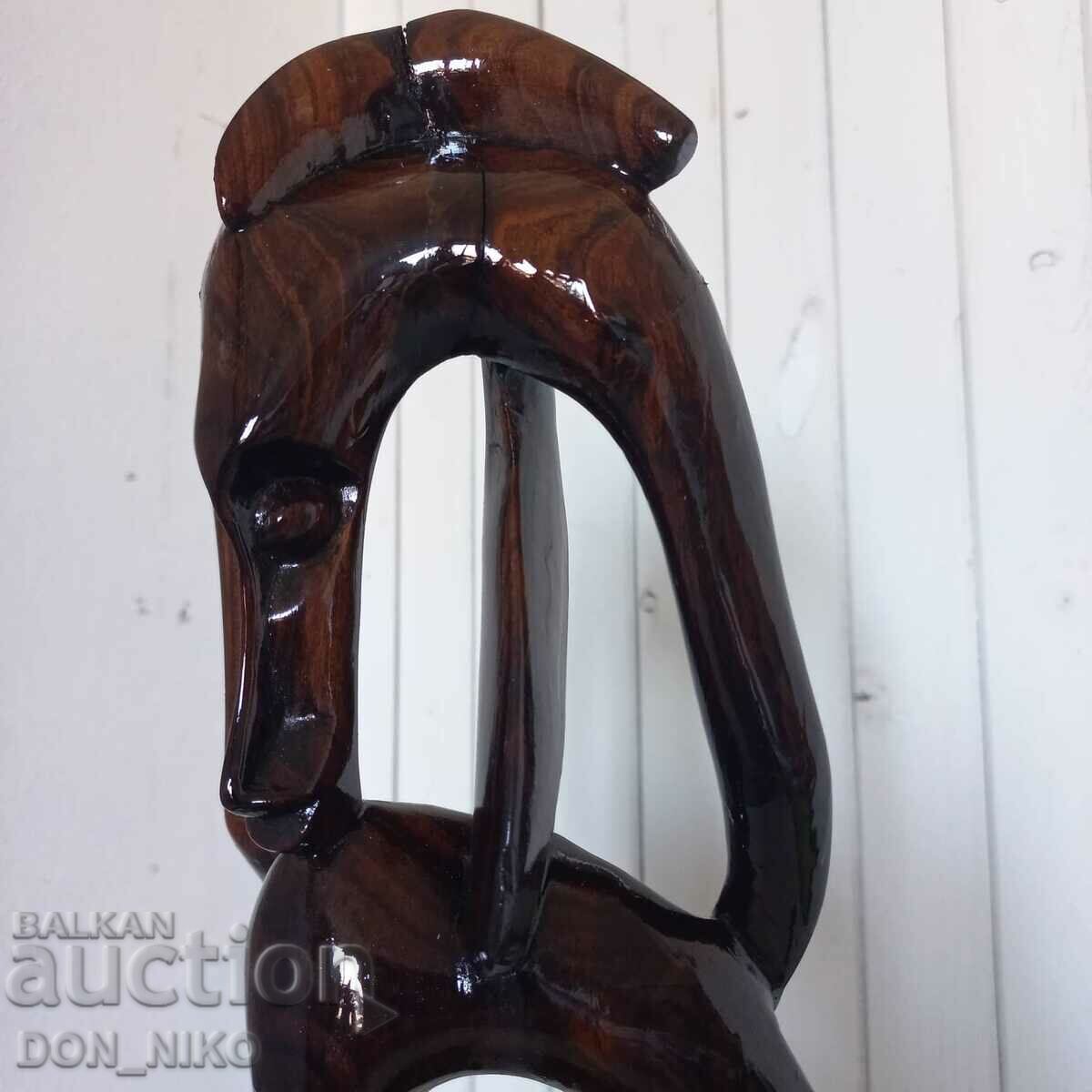 Mahogany Figurine on Wooden Base - 7 Mahogany Figurine on Wooden Base - 7