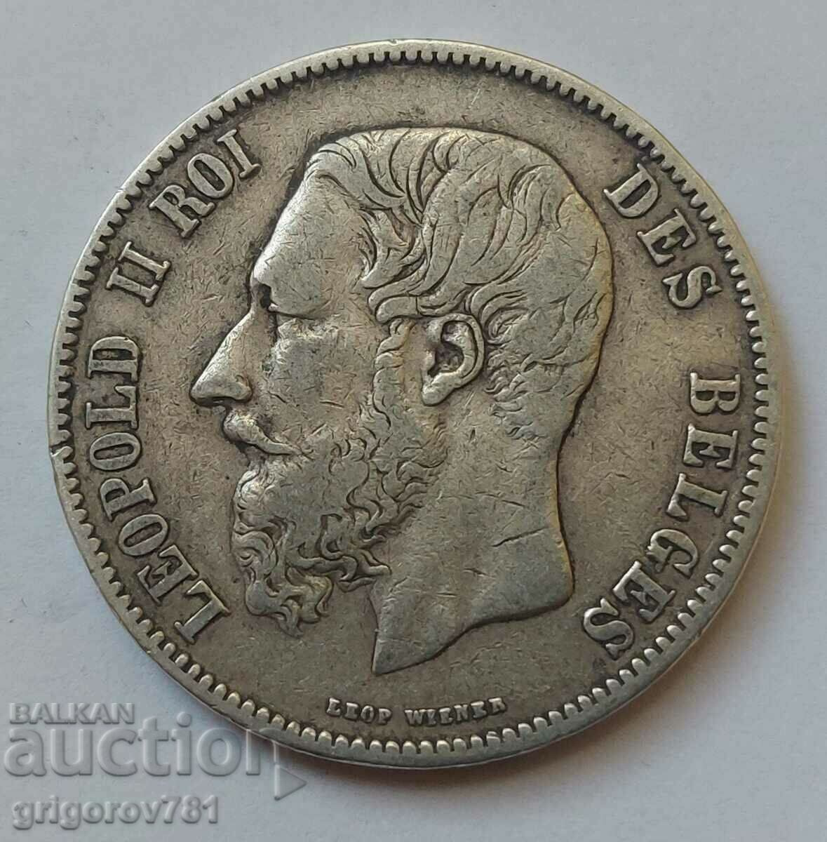 Moneda de argint Belgia 1868 de 5 franci #156