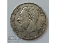 5 франка сребро Белгия 1868 сребърна монета #156
