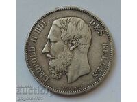 5 Francs Silver Belgium 1868 Silver Coin #159