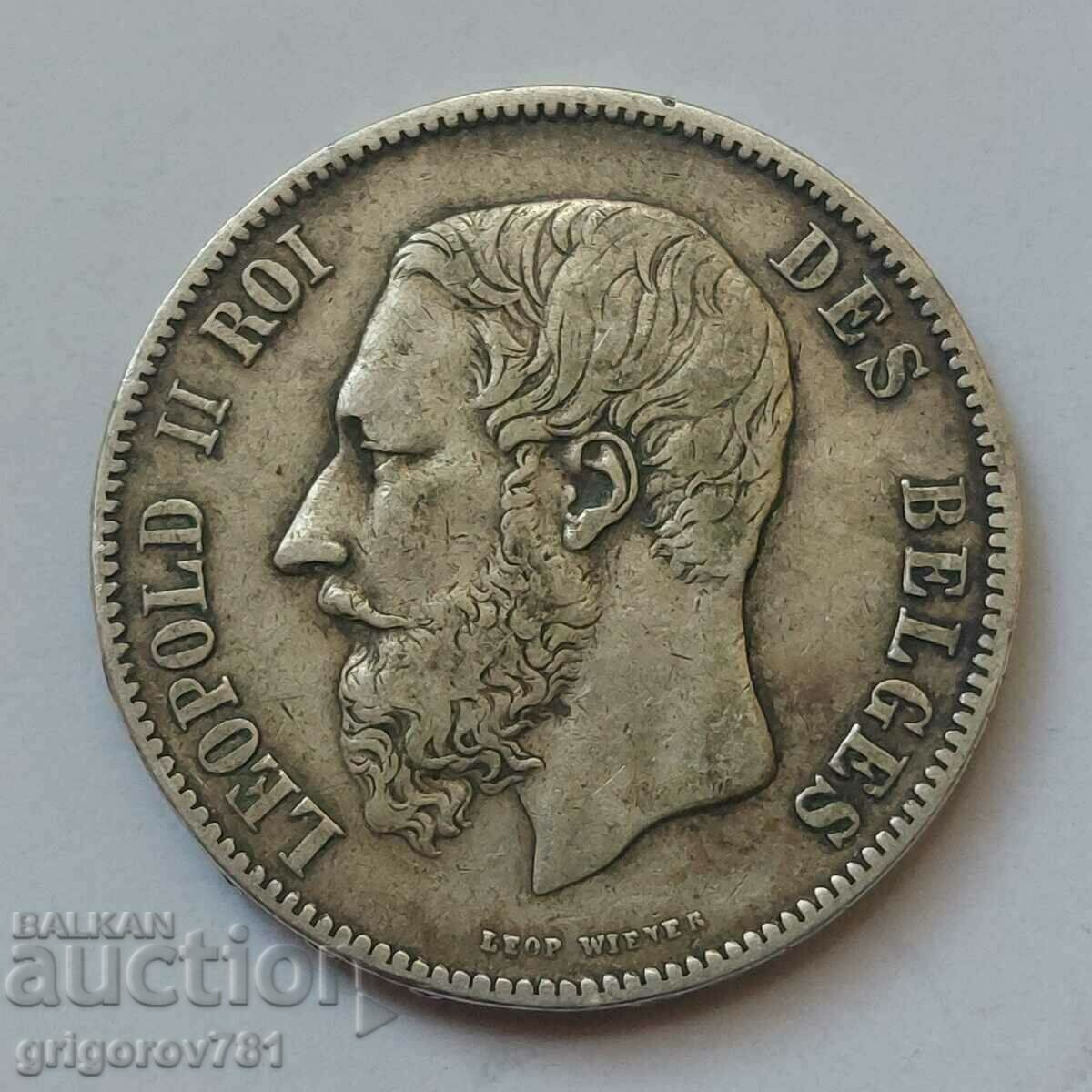 5 Francs Silver Belgium 1868 Silver Coin #160