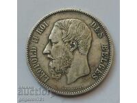 5 франка сребро Белгия 1868 сребърна монета #160