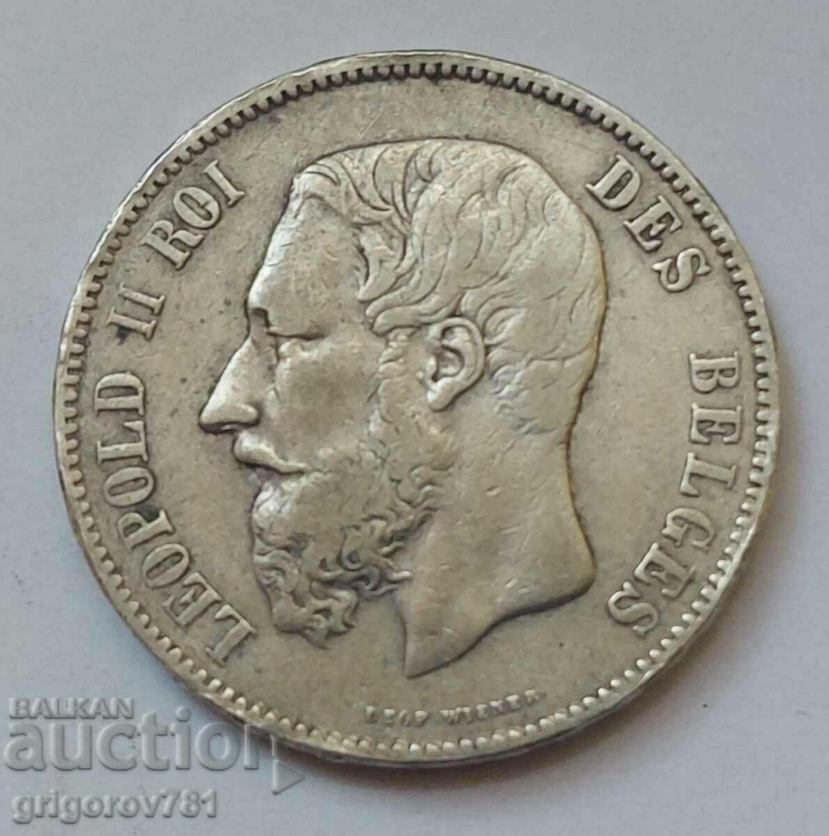 5 франка сребро Белгия 1869 сребърна монета #161