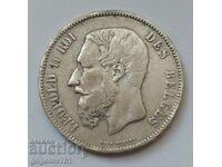5 франка сребро Белгия 1869 сребърна монета #161