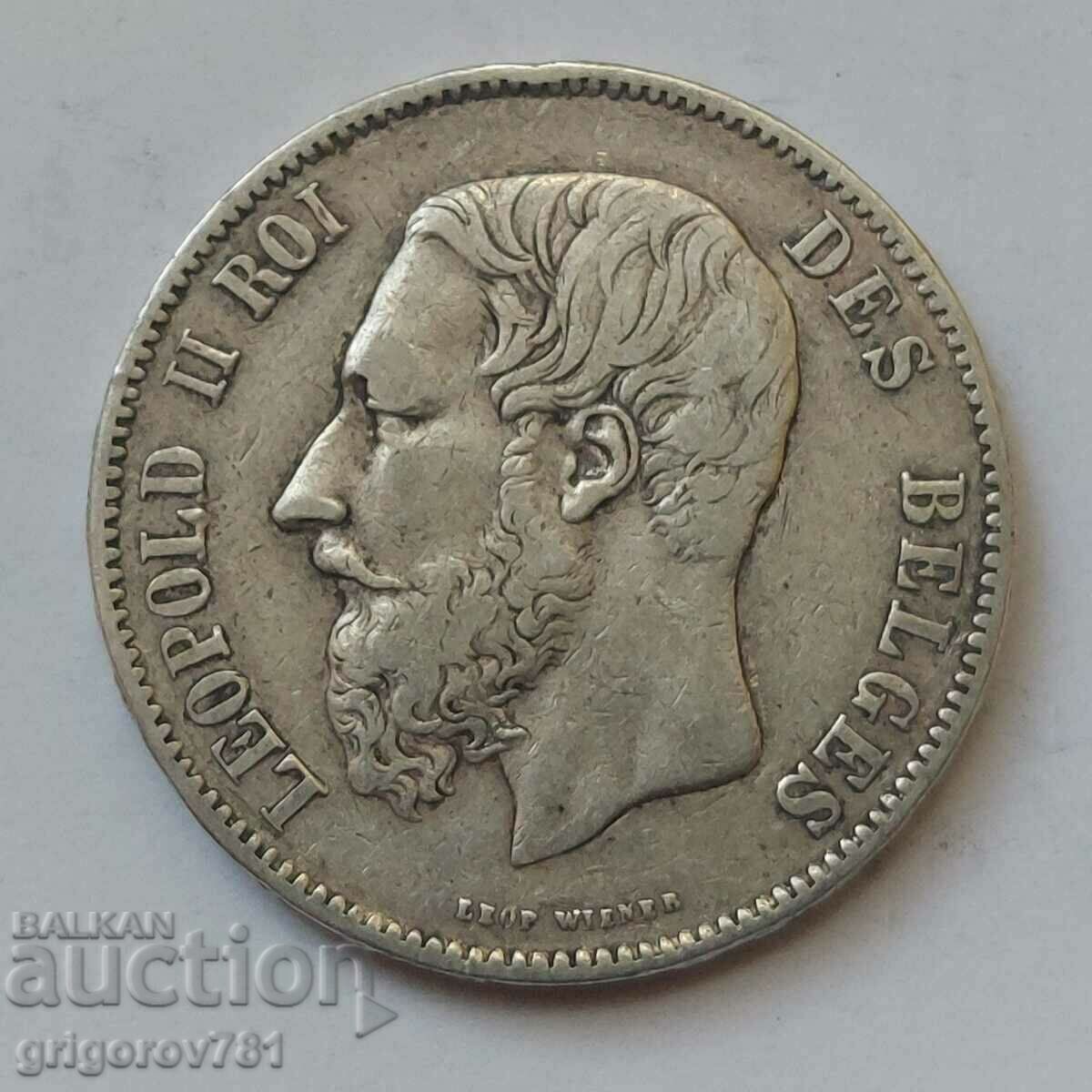 5 Francs Silver Belgium 1869 Silver Coin #163