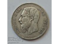 5 Francs Silver Belgium 1869 Silver Coin #163
