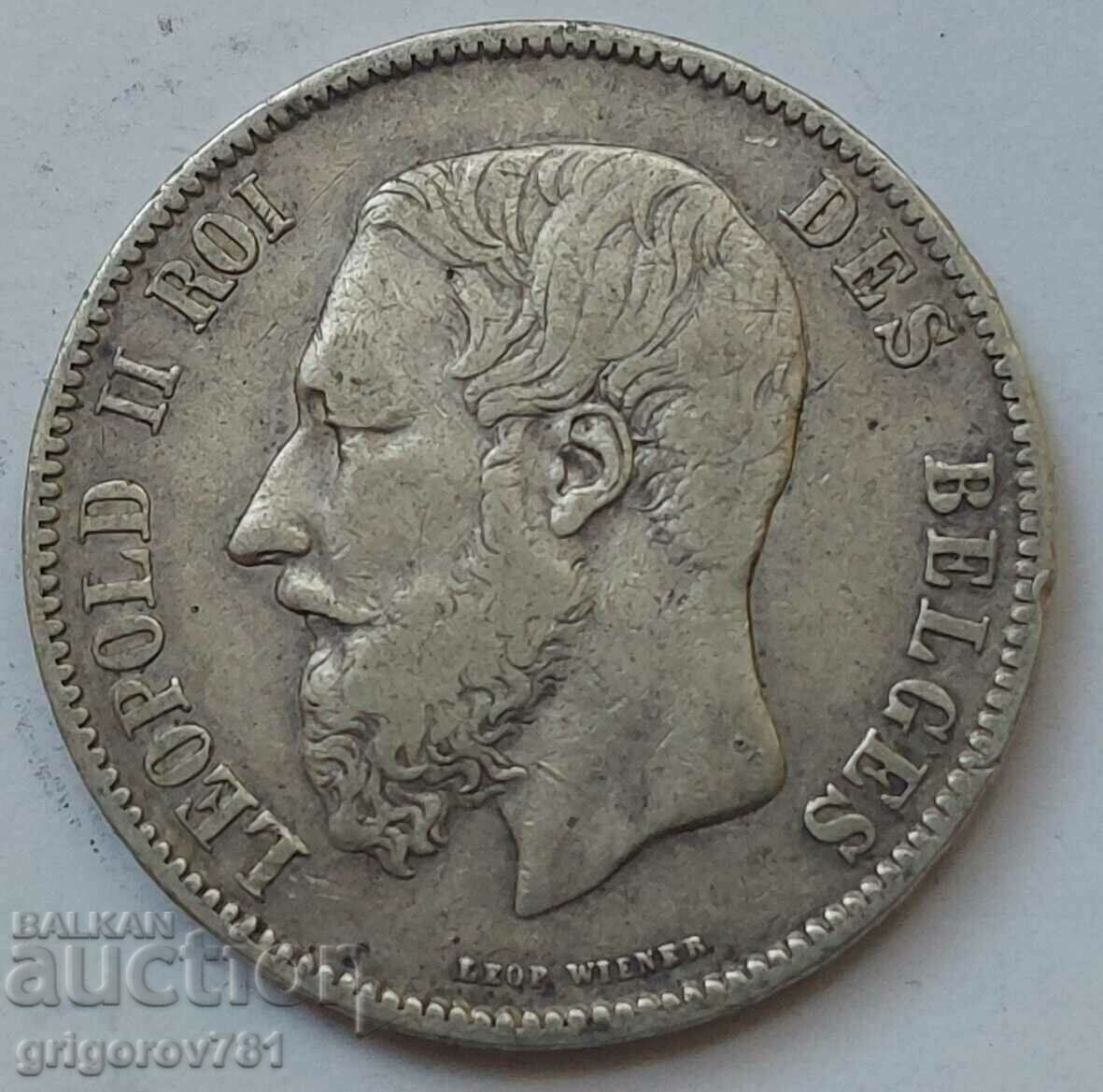 5 франка сребро Белгия 1869 сребърна монета #165
