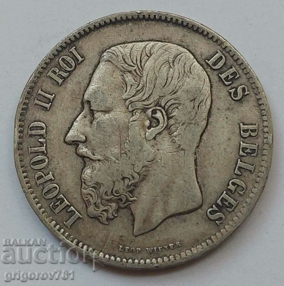 5 франка сребро Белгия 1869 сребърна монета #166