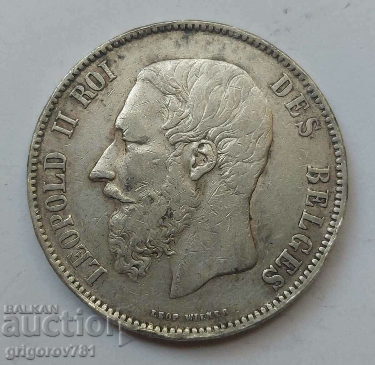 5 франка сребро Белгия 1870 сребърна монета #168
