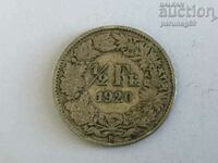 Швейцария 1/2 франк 1920 година (1) Сребро 0.835