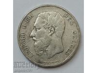 5 франка сребро Белгия 1870 сребърна монета #170