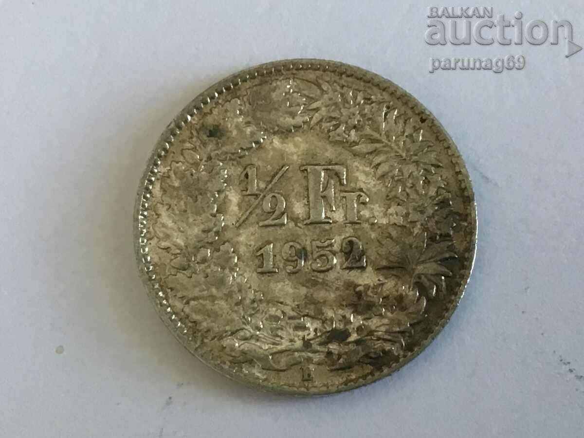 Швейцария 1/2 франк 1952 година (1)