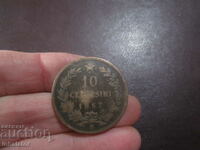 1867 έτος 10 centesimi γράμμα - H - Ιταλία