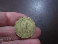 Западна Африка 10 франка - 1976 год