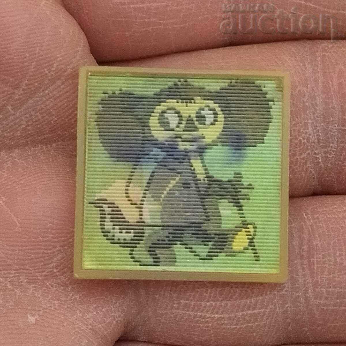 Delivery of CHEBURASHA CROCODILE GENE ANIMATION USSR STEREO 3D BADGE Delivery of CHEBURASHA CROCODILE GENE ANIMATION USSR STEREO 3D BADGE