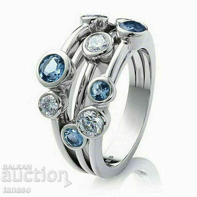 Women's ring with zircons, silver 925