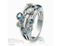 Women's ring with zircons, silver 925