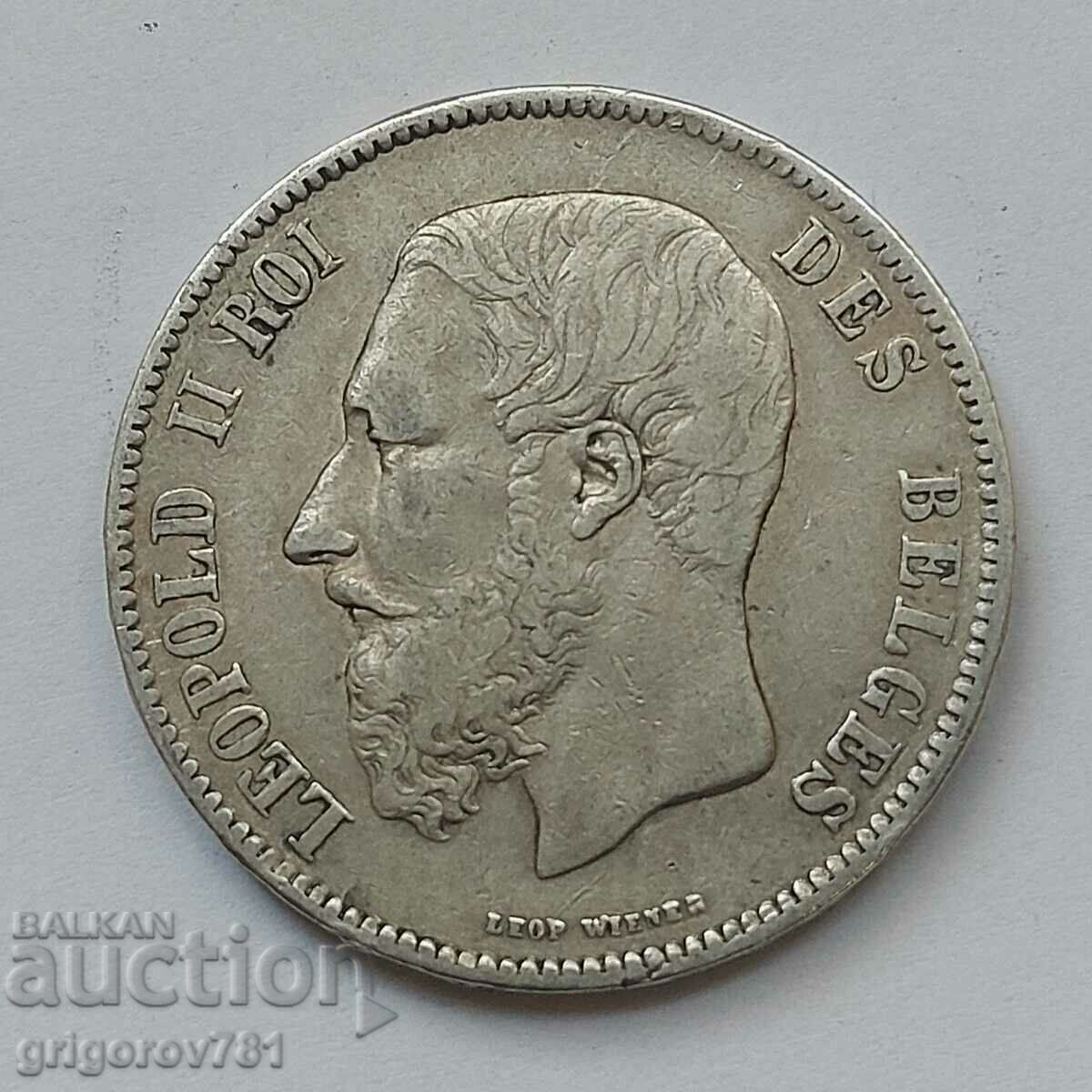 5 Francs Silver Belgium 1870 Silver Coin #172