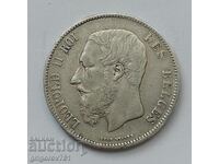 5 франка сребро Белгия 1870 сребърна монета #172