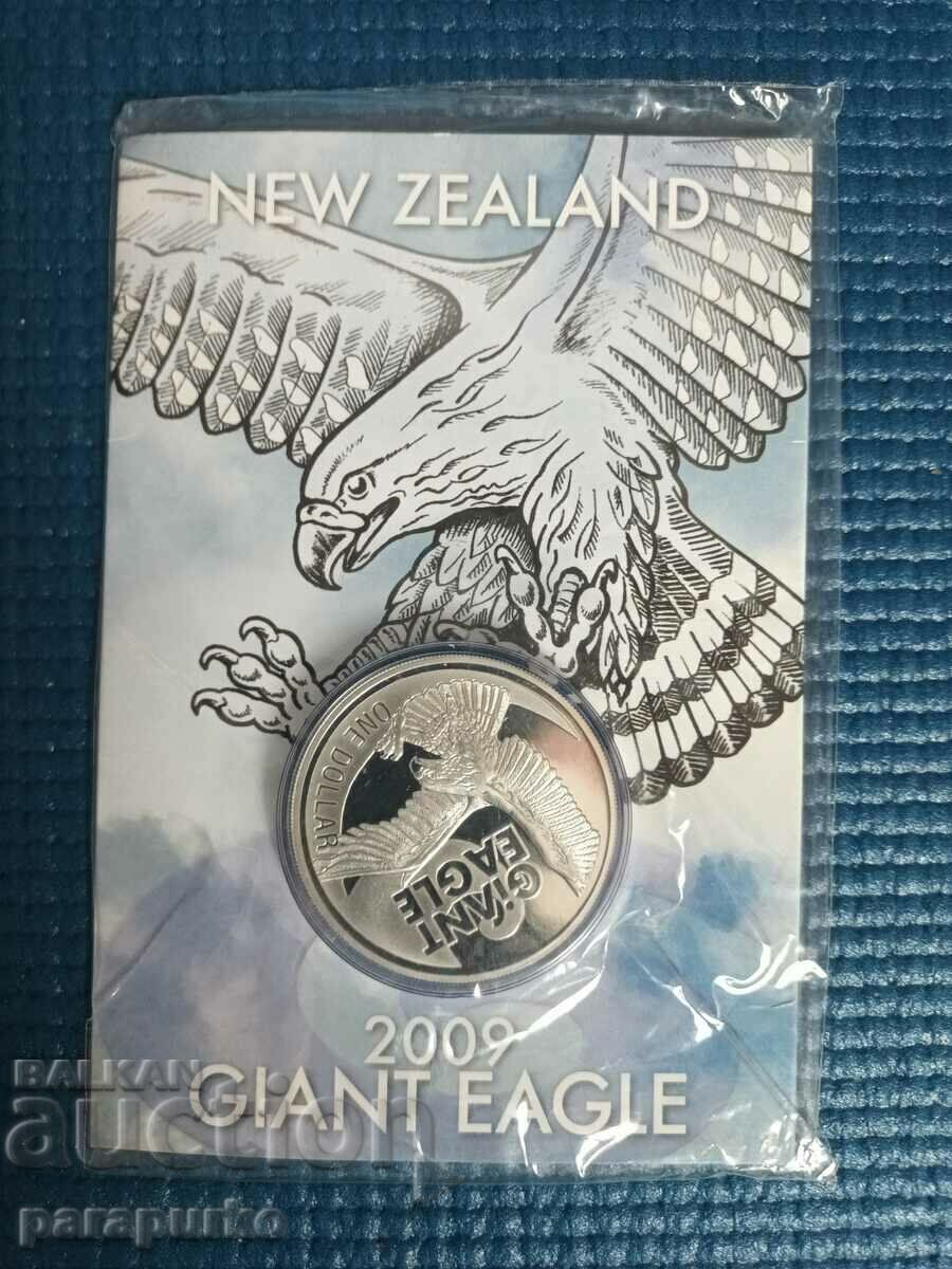 Сребро 1oz NEW ZEALAND GIANT EAGLE 2009 ЧЕТИ!!!