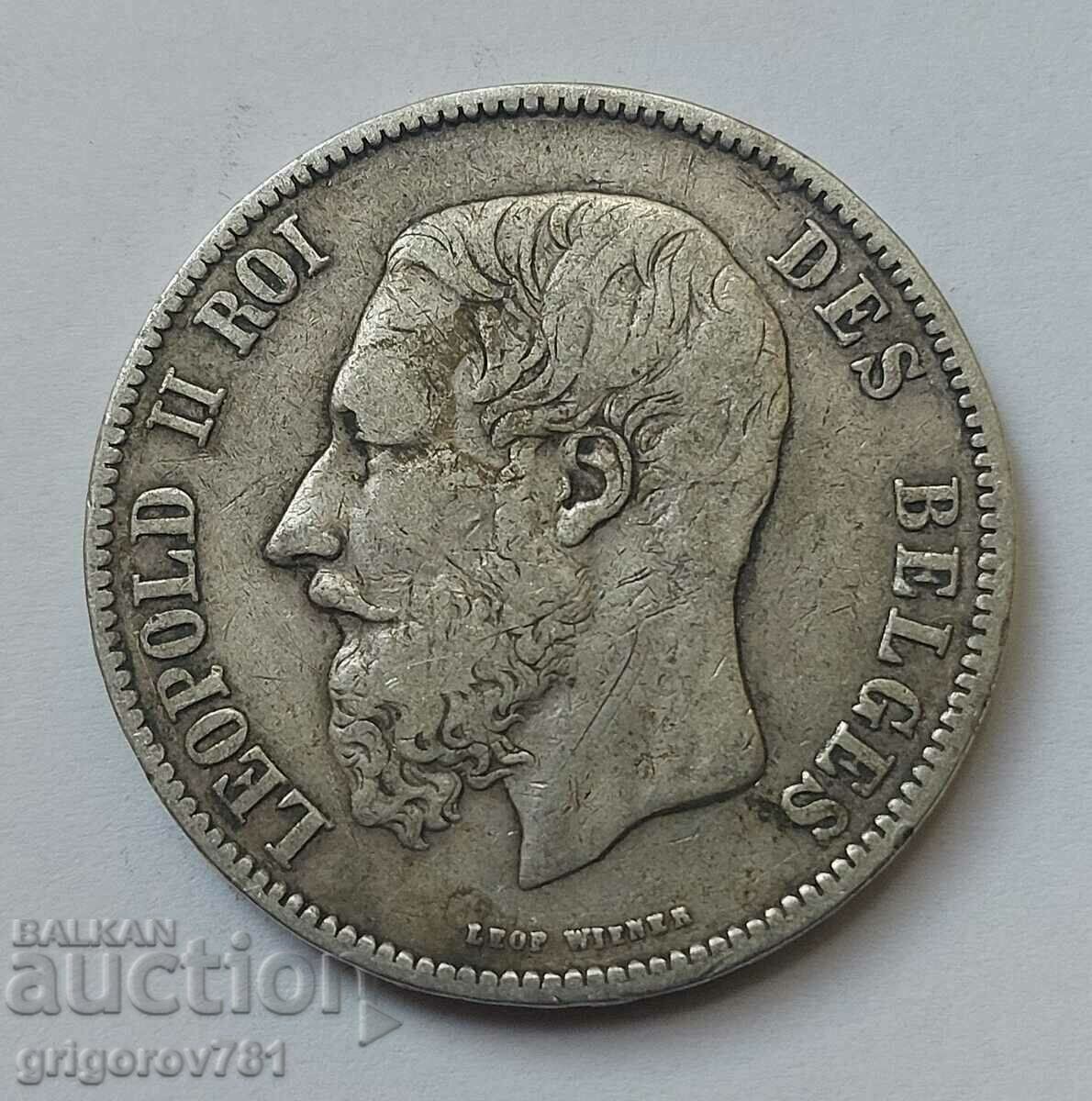 5 франка сребро Белгия 1873 сребърна монета #173