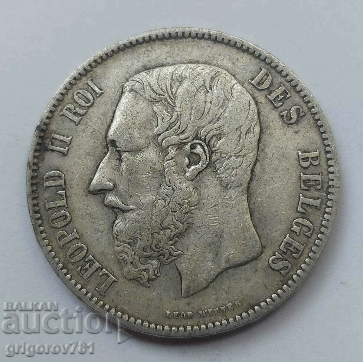Moneda de argint 5 Franci Belgia 1873 #175
