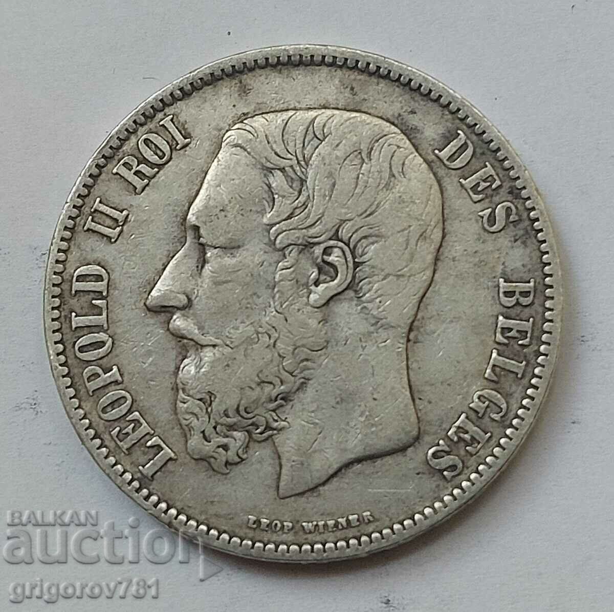 5 Francs Silver Belgium 1873 Silver Coin #177