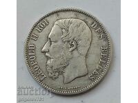 5 Francs Silver Belgium 1873 Silver Coin #177