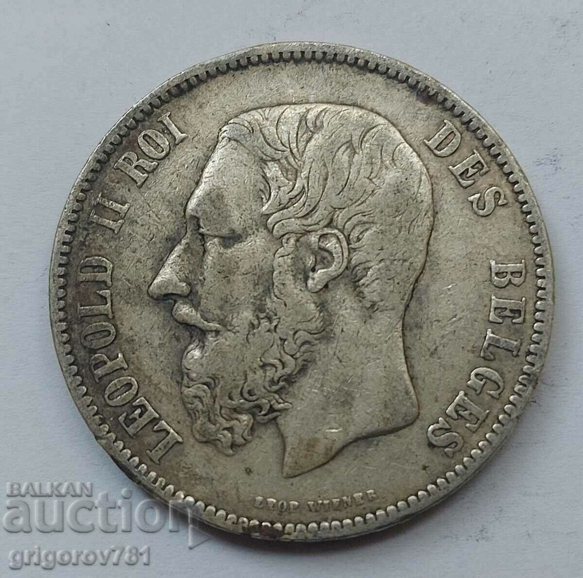 Moneda de argint 5 Franci Belgia 1873 #178