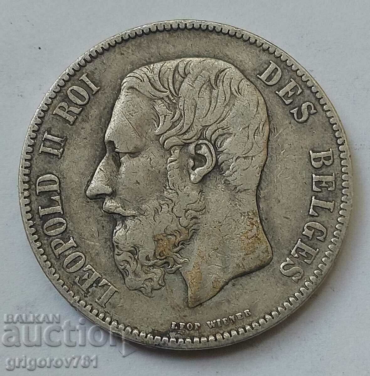 5 Francs Silver Belgium 1873 Silver Coin #179