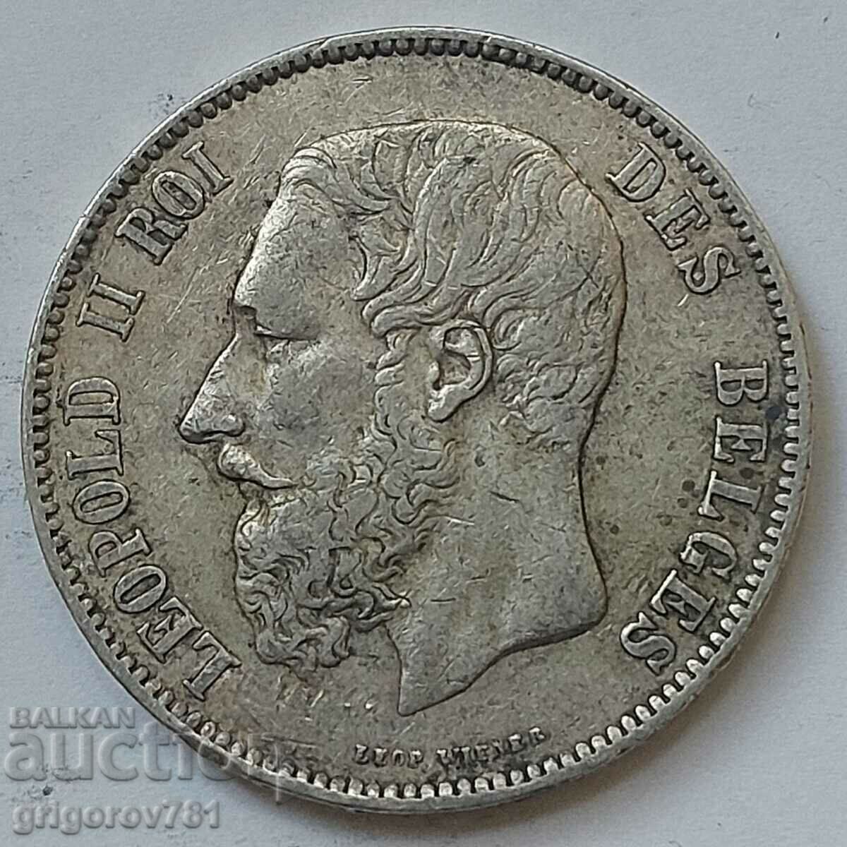 5 Francs Silver Belgium 1873 Silver Coin #180