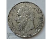 5 франка сребро Белгия 1873 сребърна монета #180