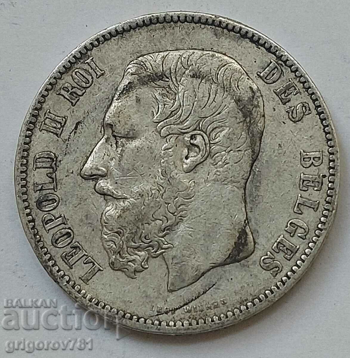 Moneda de argint 5 Franci Belgia 1873 #181