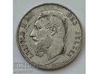 Moneda de argint 5 Franci Belgia 1873 #181