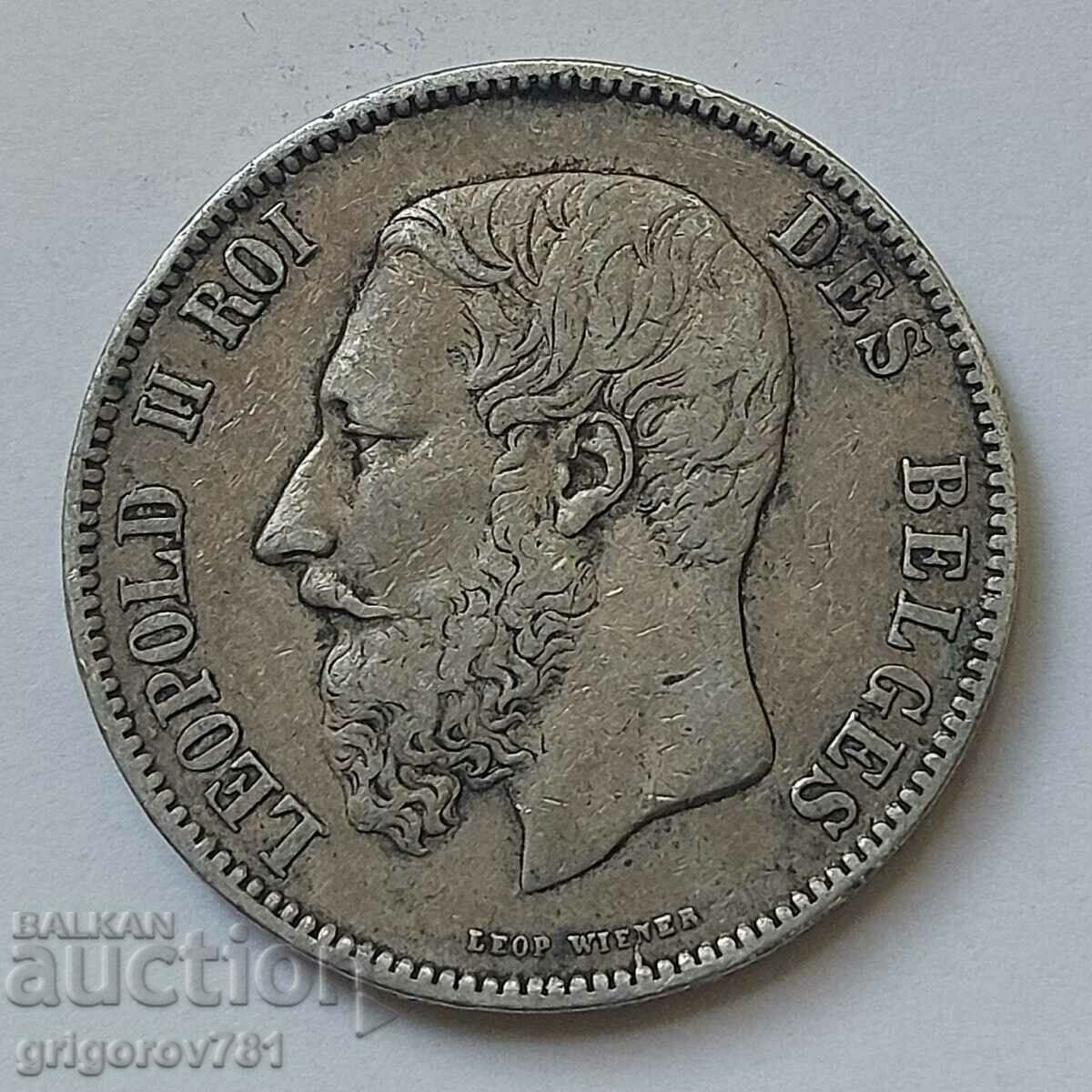5 Francs Silver Belgium 1873 Silver Coin #182