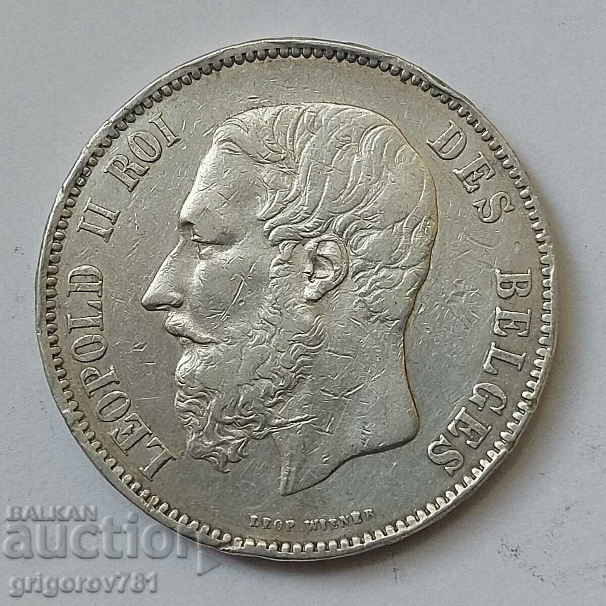 5 Francs Silver Belgium 1876 Silver Coin #186