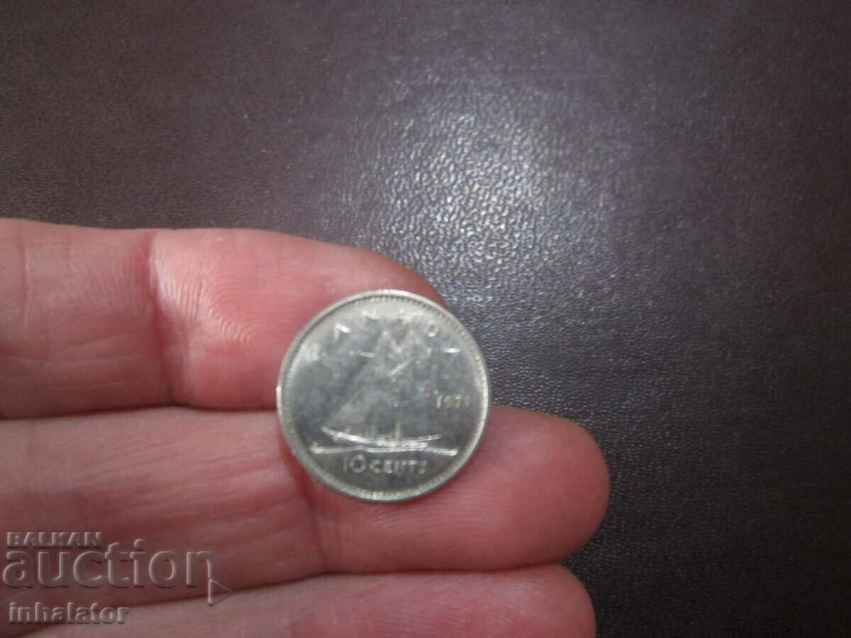 Канада 10 цента 1973 год Платноход Кораб