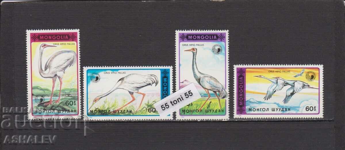 1990. Фауна птици - Жерави. 4ст.** Монголия.
