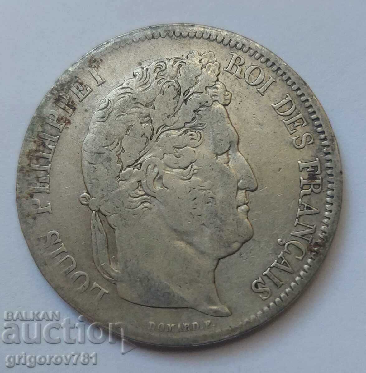 5 Francs Silver France 1841 W Silver Coin #188