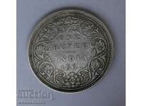 INDIA 1 RUPEE SILVER COIN 1862