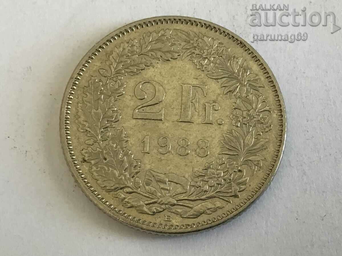 Швейцария 2 франка 1988 година