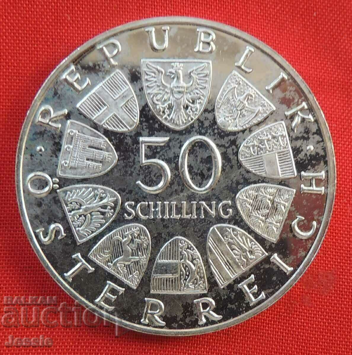 50 Shilling Austria Argint 1970 CALITATE PROBABILĂ-PENTRU COLECȚIE-
