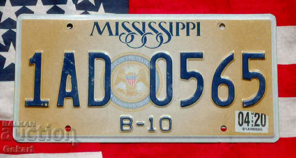 US License Plate Plate MISSISSIPPI