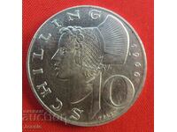 10 Shillings 1966 Austria Argint CALITATE!