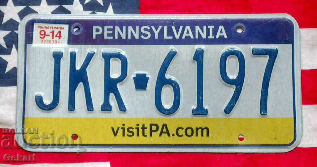 US license plate Plate PENNSYLVANIA
